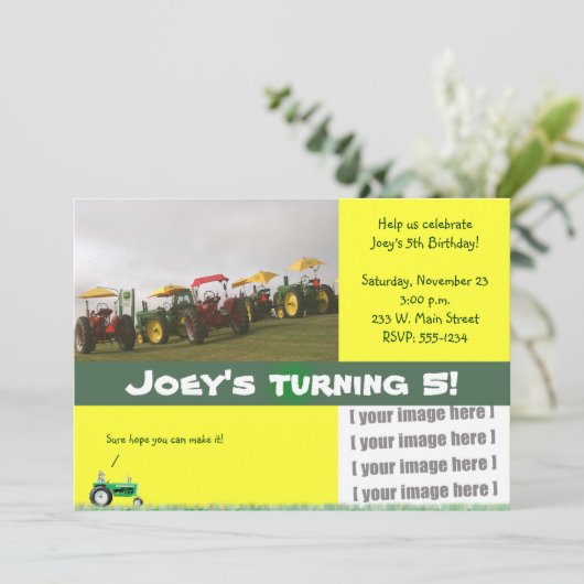 Uitnodiging van de trekker: Tractors Galore (Staand voorkant)