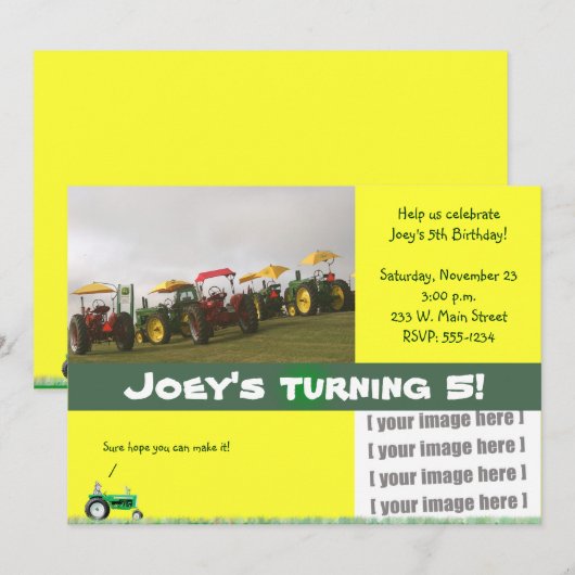 Uitnodiging van de trekker: Tractors Galore (Voorkant / Achterkant)