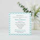 Uitnodiging van de "Treny chevron blue graduparty" (Staand voorkant)