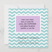 Uitnodiging van de "Treny chevron blue graduparty" (Achterkant)