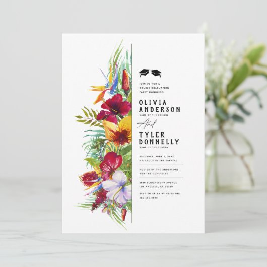 Uitnodiging van de Tropische Dubbele GraduPartij (Staand voorkant)