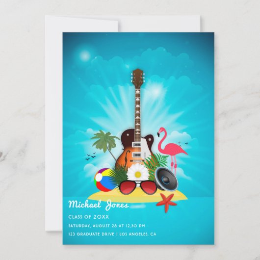 Uitnodiging van de Tropische Flamingo Graduation P (Voorkant)