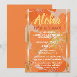 Uitnodiging van de Tropische Hawaiian Luau Graduat