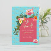 Uitnodiging van de Tropische Hibiscus-partij (Staand voorkant)