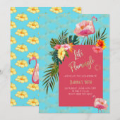 Uitnodiging van de Tropische Hibiscus-partij (Voorkant / Achterkant)