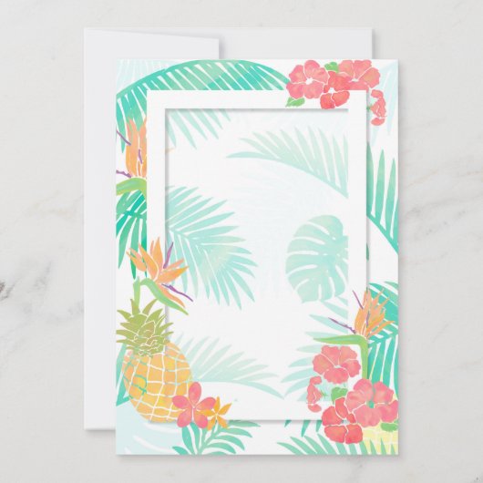 Uitnodiging van de Tropische Luau Aloha Engagement (Achterkant)