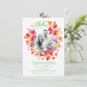 Uitnodiging van de Tropische Luau Partij met foto' (Staand voorkant)