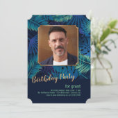 Uitnodiging van de Tropische Night Photo Birthday  (Staand voorkant)