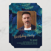 Uitnodiging van de Tropische Night Photo Birthday  (Voorkant / Achterkant)