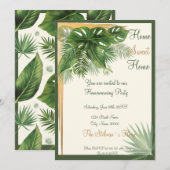 Uitnodiging van de Tropische Palm Housewarming Par (Voorkant / Achterkant)