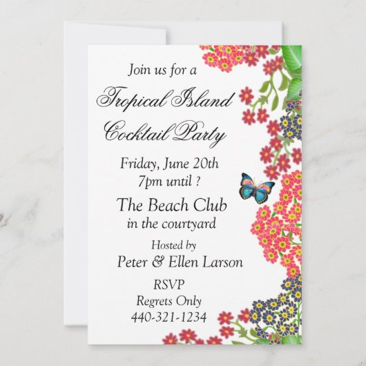 Uitnodiging van de Tropische Partij (Achterkant)