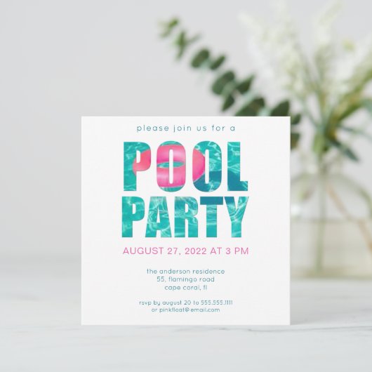 Uitnodiging van de Tropische Pool (Staand voorkant)