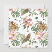 Uitnodiging van de Tropische Tijger Floral-Birthda (Achterkant)