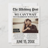 Uitnodiging van de trouwkrant, uitnodiging van de  (Voorkant)