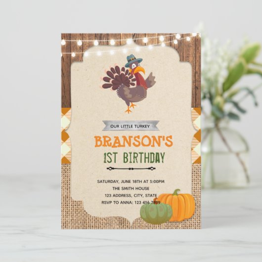 Uitnodiging van de Turkse Thanksgiving (Staand voorkant)