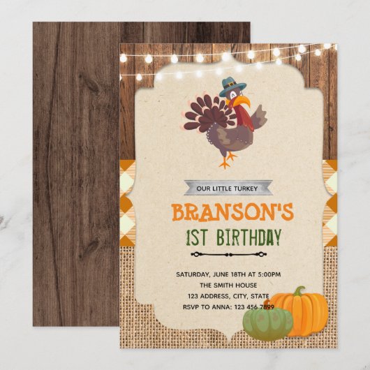 Uitnodiging van de Turkse Thanksgiving (Voorkant / Achterkant)