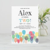 Uitnodiging van de tweede verjaardag van de Balloo (Staand voorkant)