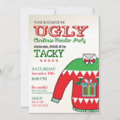 Uitnodiging van de Ugly Sweater Kerstfeestdag (Voorkant)