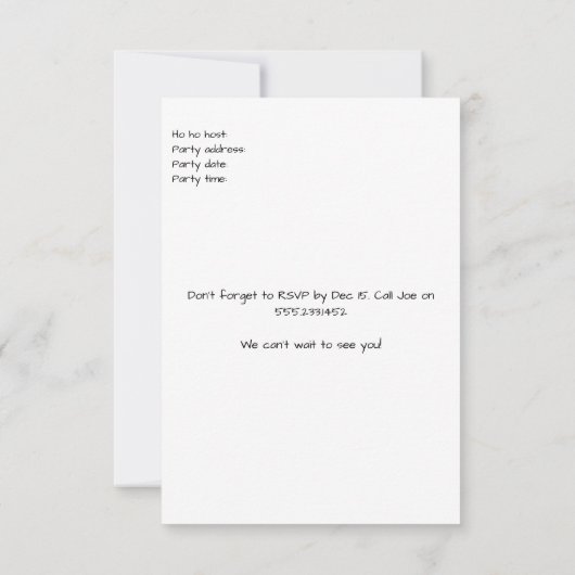 Uitnodiging van de Ugly Sweater Kerstfeestdag (Achterkant)