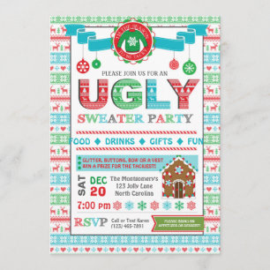 Uitnodiging van de Ugly Sweater Kerstfeestdag