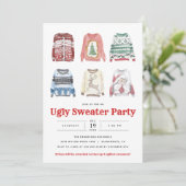 Uitnodiging van de Ugly Sweater Kerstfeestdag (Staand voorkant)