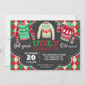 Uitnodiging van de Ugly Sweater Kerstfeestdag (Voorkant)