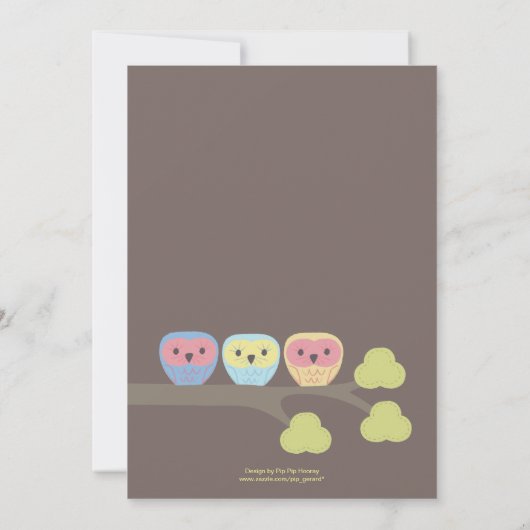 Uitnodiging van de Uilen van de Ceremonie van het (Achterkant)