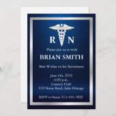 Uitnodiging van de uittredingspartij Elegant Male  (Voorkant / Achterkant)