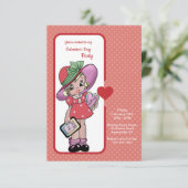 Uitnodiging van de Valentijn Kinderpartij (Staand voorkant)