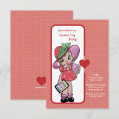 Uitnodiging van de Valentijn Kinderpartij (Voorkant / Achterkant)