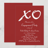 Uitnodiging van de Valentijnsdag Engagement Party (Voorkant / Achterkant)