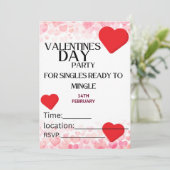 uitnodiging van de Valentijnsdag voor eenmanszaken (Staand voorkant)