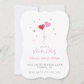 Uitnodiging van de valentijnse Heart Balloons Part (Voorkant)