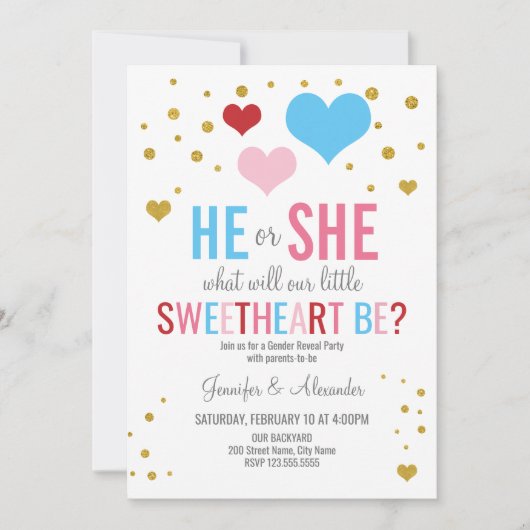 Uitnodiging van de valentijnse partij voor genderg (Voorkant)