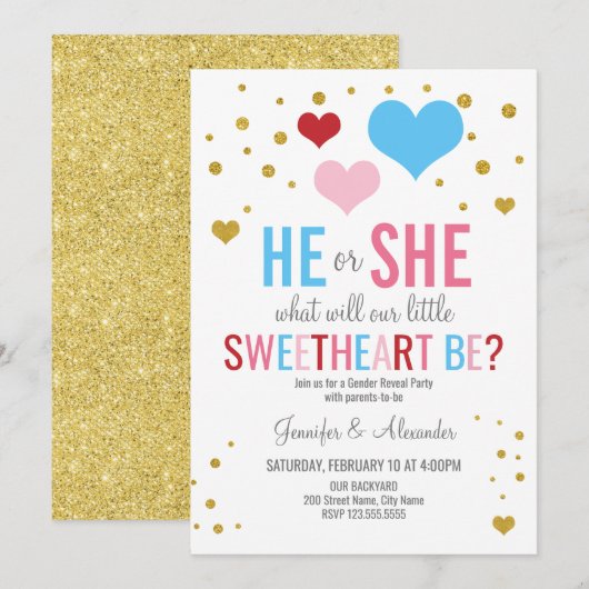 Uitnodiging van de valentijnse partij voor genderg (Voorkant / Achterkant)