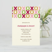 Uitnodiging van de Valentijnse Partij XOXO (Staand voorkant)