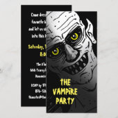 Uitnodiging van de Vampire Party Halloween (Voorkant / Achterkant)