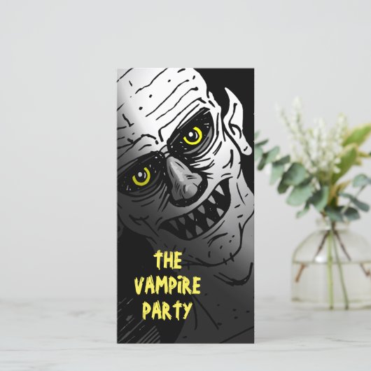 Uitnodiging van de Vampire Party Halloween (Staand voorkant)