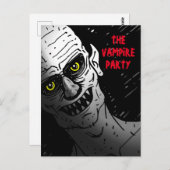 Uitnodiging van de Vampire Party Halloween (Voorkant / Achterkant)
