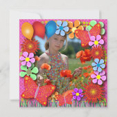 Uitnodiging van de verjaardag: 003C Butterflies en (Achterkant)