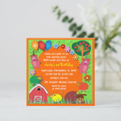 Uitnodiging van de verjaardag: 004 Boerderij (Staand voorkant)