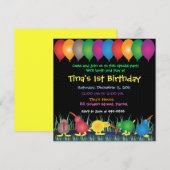 Uitnodiging van de verjaardag: 010 Kiwi (Voorkant / Achterkant)