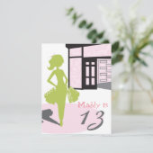 Uitnodiging van de verjaardag - Partij bij het Mal (Staand voorkant)