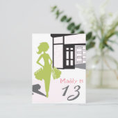 Uitnodiging van de verjaardag - Partij bij het Mal (Staand voorkant)