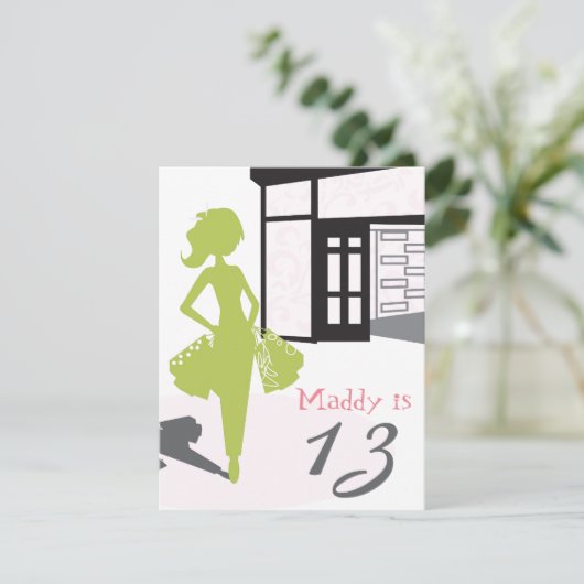 Uitnodiging van de verjaardag - Partij bij het Mal (Staand voorkant)