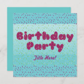 Uitnodiging van de verjaardag van de geboorte - vo (Voorkant / Achterkant)