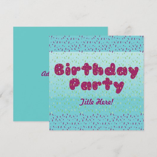 Uitnodiging van de verjaardag van de geboorte - vo (Voorkant / Achterkant)