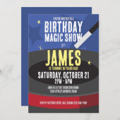 Uitnodiging van de verjaardag van de magiër - Hoog (Voorkant / Achterkant)