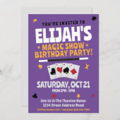 Uitnodiging van de verjaardag van de magiër - Wand (Voorkant / Achterkant)