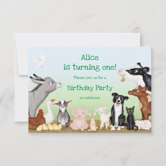 Uitnodiging van de verjaardagsfeestdag voor landbo (Voorkant)